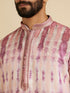 Manyavar Dusty Pink Tie And Dye Printed Kurta Set