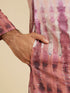 Manyavar Dusty Pink Tie And Dye Printed Kurta Set