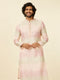Manyavar Coral Pink Ikat Printed Kurta Set