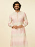 Manyavar Coral Pink Ikat Printed Kurta Set