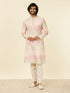 Manyavar Coral Pink Ikat Printed Kurta Set