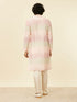 Manyavar Coral Pink Ikat Printed Kurta Set