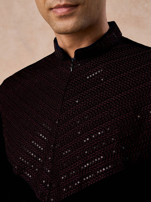 Manyavar Velvety Dark Blue Elegance Kurta Patiala