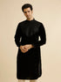 Manyavar Elegant Black Velvet Kurta Pajama