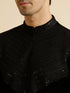 Manyavar Elegant Black Velvet Kurta Pajama