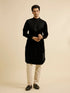Manyavar Elegant Black Velvet Kurta Pajama