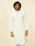 Manyavar Warm White Polka Dotted Kurta Set