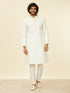 Manyavar Warm White Polka Dotted Kurta Set