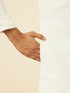 Manyavar Warm White Polka Dotted Kurta Set