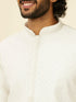 Manyavar Warm White Polka Dotted Kurta Set
