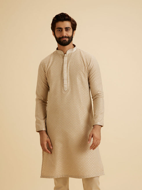 Manyavar Enthralling Beige Kurta Pajama