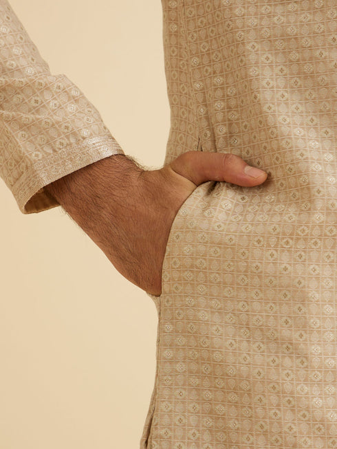 Manyavar Enthralling Beige Kurta Pajama