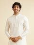 Manyavar Snow White Jaal Patterned Kurta Set
