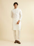 Manyavar Snow White Jaal Patterned Kurta Set