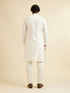 Manyavar Snow White Jaal Patterned Kurta Set