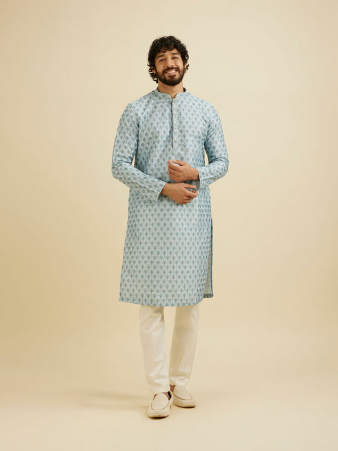 Manyavar Green Printed Kurta Pajama Set
