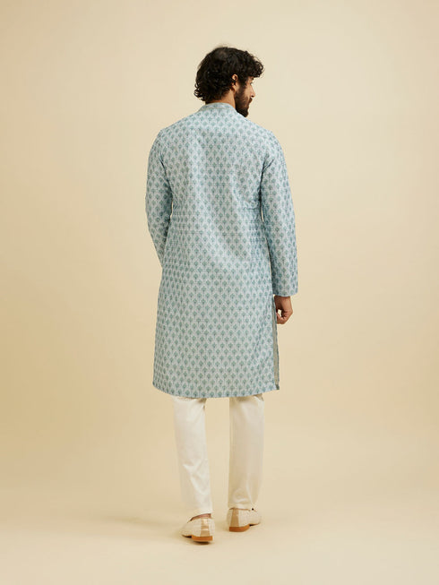 Manyavar Green Printed Kurta Pajama Set