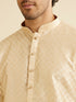 Manyavar Sand Beige Lattice Patterned Kurta Set