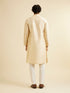 Manyavar Sand Beige Lattice Patterned Kurta Set