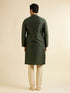 Manyavar Dark Green Lattice Patterned Kurta Set