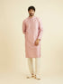 Manyavar Dusty Pink Lattice Patterned Kurta Set
