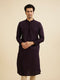 Manyavar Plum Purple Self Patterned Sequinned Kurta Set