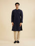 Manyavar Navy Blue Jaal Sequinned Kurta Set