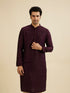 Manyavar Wine Red Jaal Sequinned Kurta Set
