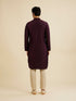 Manyavar Wine Red Jaal Sequinned Kurta Set