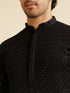 Manyavar Charcoal Black Chikankari Sequinned Kurta Set