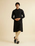 Manyavar Charcoal Black Chikankari Sequinned Kurta Set