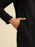 Manyavar Charcoal Black Chikankari Sequinned Kurta Set