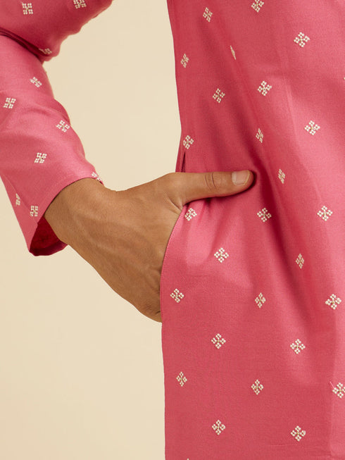 Manyavar Rani Pink Buta Embroidered Kurta Set