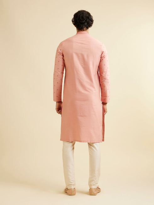Manyavar Dusty Pink Buta Embroidered Kurta Set