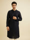 Manyavar Charcoal Black Chikankari Kurta Set with Sequin Work