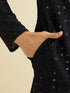 Manyavar Charcoal Black Chikankari Kurta Set with Sequin Work