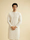 Manyavar Soft Beige Chikankari Sequin Embellished Kurta Set