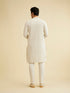 Manyavar Soft Beige Chikankari Sequin Embellished Kurta Set