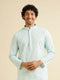 Manyavar Aqua Green Sequin Embellished Kurta Set