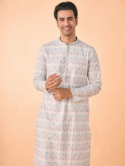 Manyavar Elegant Warm Cream Kurta Pajama