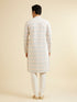 Manyavar Warm White Chikankari Inspired Sequinned Kurta Set