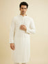 Manyavar Warm White Chikankari Embroidered Kurta Set with Sequin Work