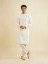 Manyavar Warm White Chikankari Embroidered Kurta Set with Sequin Work