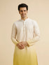 Manyavar Yellow Ombre Dyed Chikankari Kurta Set