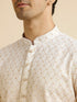 Manyavar Yellow Ombre Dyed Chikankari Kurta Set