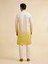 Manyavar Yellow Ombre Dyed Chikankari Kurta Set