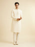 Manyavar Cream White Buta Jaal Patterned Kurta Set