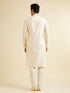 Manyavar Cream White Buta Jaal Patterned Kurta Set