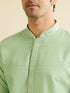 Manyavar Light Mid Green Buta Jaal Patterned Kurta Set