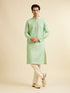 Manyavar Light Mid Green Buta Jaal Patterned Kurta Set